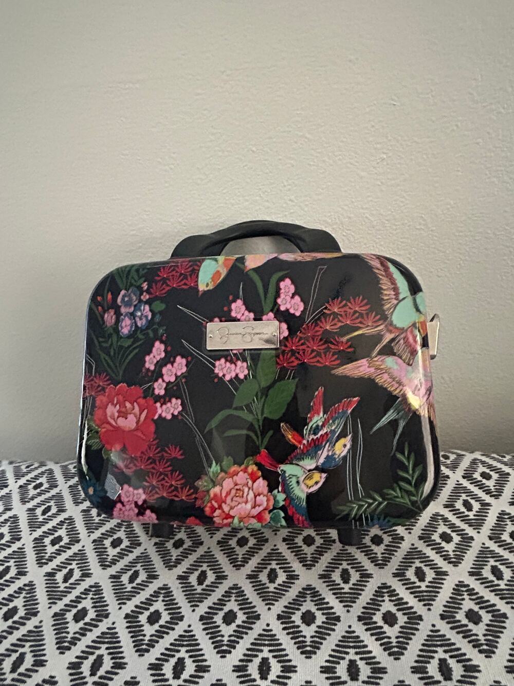 JESSICA SIMPSON FLORAL COSMETIC TRAVEL CASE